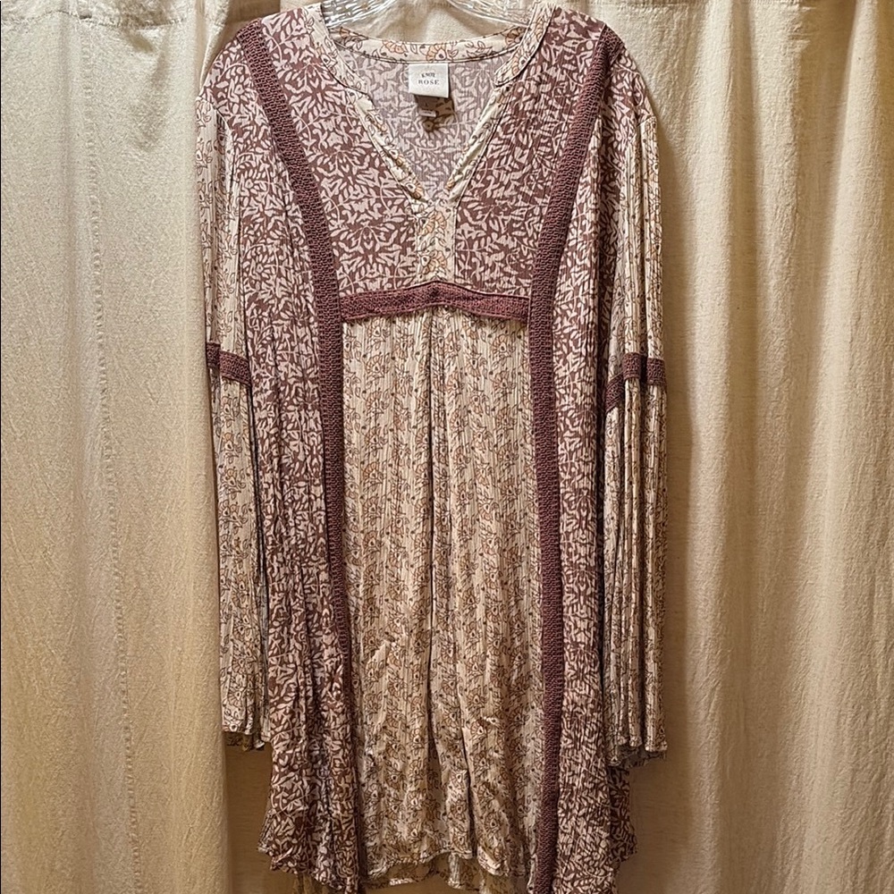 Knox Rose Floral Mini Dress - Mauve and Cream